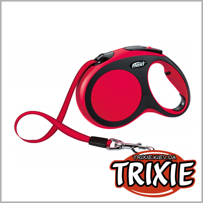 ТРИКСИ Украина - Флекси TRIXIE - New COMFORT (L: 5 м/60 кг, красный)
