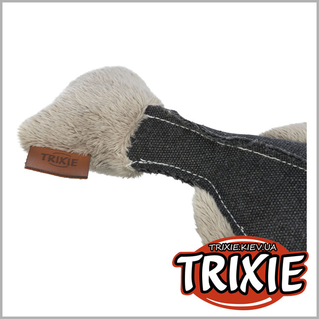 ТРИКСИ Украина - Игрушка Trixie 36061 для собак BE NORDIC Камбала Хаджо со звуком полиэстер/хлопок серый 35см