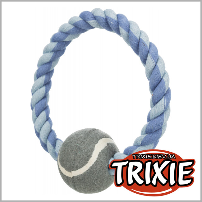 ТРИКСИ Украина - Мяч на веревке Trixie Denta Fun Rope Ring with Tennis Ball (6 * 18см)