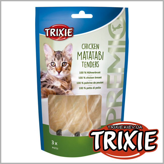 ТРИКСИ Украина - Лакомство мататаби Trixie Premio Chicken Matatabi Tenders (курица с мататаби 55g)