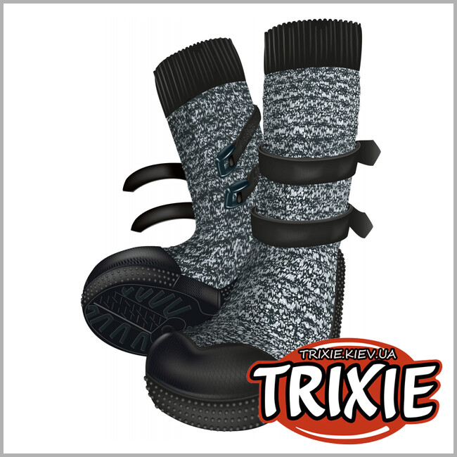 ТРИКСИ Украина -  Защитные носки д/собак Walker Socks-TRIXIE (ХS, черный/серый (2шт/уп)