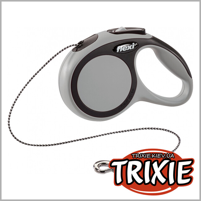 ТРИКСИ Украина - Рулетки для собак TRIXIE - New CLASSIC COMFORT (Размер: 3м/до8кг, Цвет: серый)