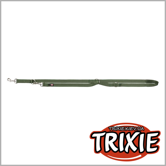 ТРИКСИ Украина - Поводок-перестежка для собак Trixie 200519 Premium нейлон оливковая M-L 2 м/20 мм
