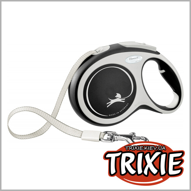 ТРИКСИ Украина - Флекси New COMFORT Trixie (L, 8м/до 50кг, черный)