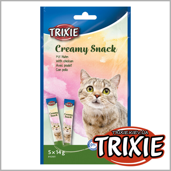ТРИКСИ Украина - Лакомство для кошек с курицей Trixie 42681 Creamy Snack Chicken 5х14г