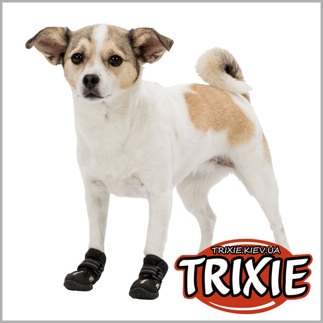 ТРИКСИ Украина - Защитные сапоги для собак Trixie 19463 "Walker Active", M, черный (2шт/уп)