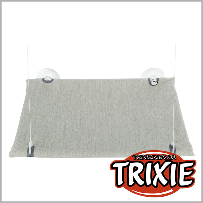 ТРИКСИ Украина - Лежак TRIXIE с креплением на окно (велюр, 50х30см,серый, до 12 кг)
