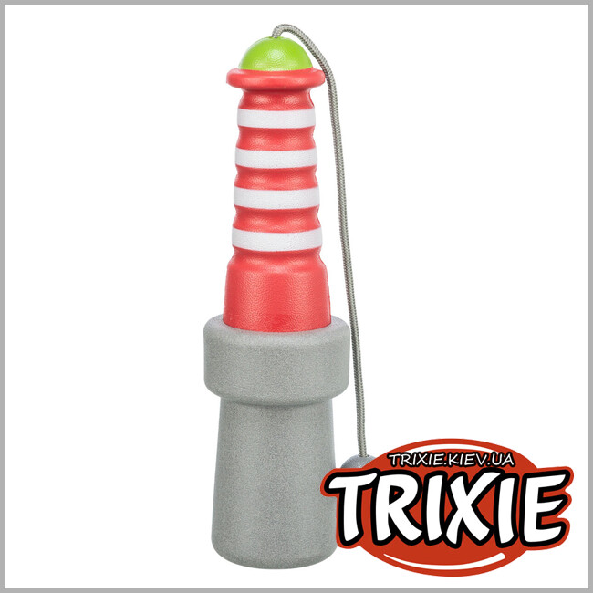 ТРИКСИ Украина - Плавающая игрушка для собак Trixie 33454 "Маяк" на веревке, ТПГ, 20см
