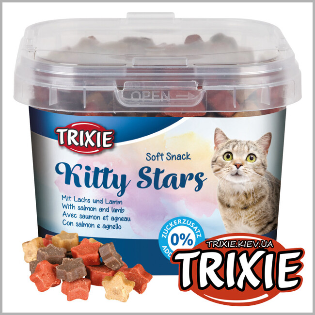 ТРИКСИ Украина - Лакомство для кошек Trixie 42733 Kitty Stars лосось и ягненок 140г