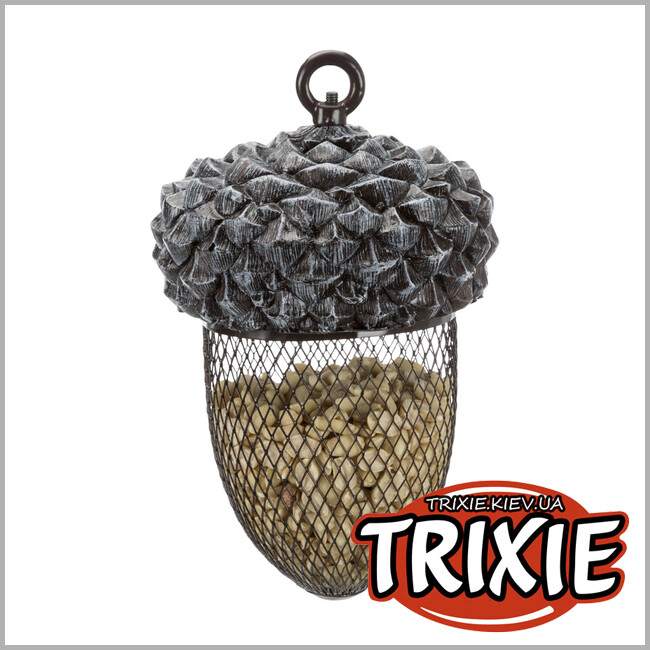 ТРИКСИ Украина - Кормушка дозатор для корма Trixie Feed Dispenser Acorn (коричневый/белый, 700 ml/14*22 cm)