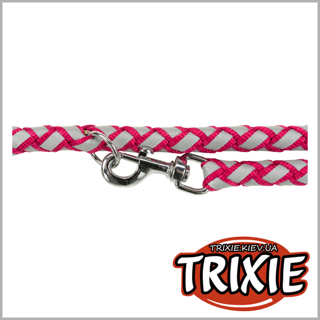 ТРИКСИ Украина - Поводок-перестежка Cavo-TRIXIE светоотражающая  (L-XL: 2.00м/18мм,фуксия)