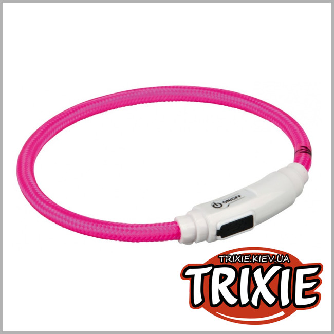 ТРИКСИ Украина - Светящийся USB ошейник TRIXIE (USB 35см / 7мм розовый)