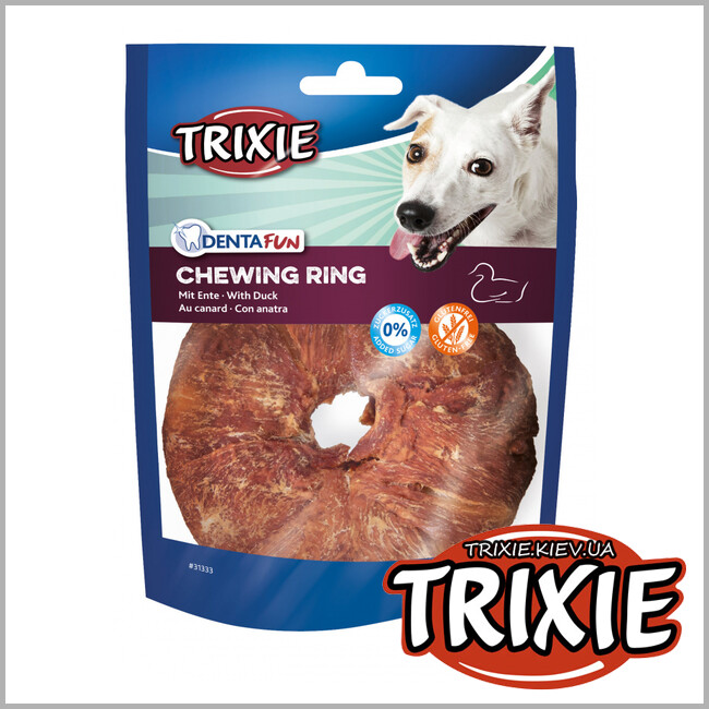 ТРІКСІ Україна - Жувальне кільце для собак TRIXIE Denta Fun (качка 10см/110g)