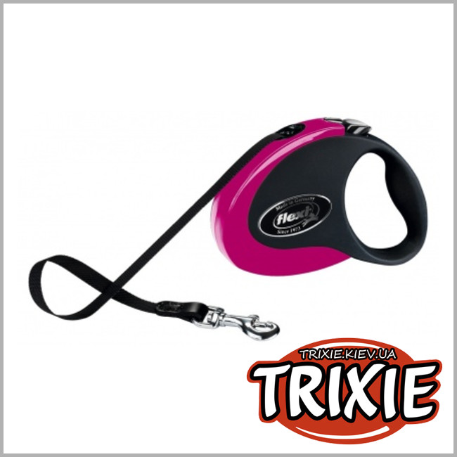 ТРИКСИ Украина - Рулетки для собак TRIXIE - Collection (Размер: 5м/до25кг, Цвет: розовый/чёрный)