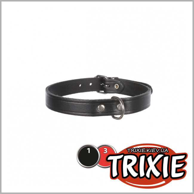 ТРИКСИ Украина - Ошейник кожаный для собак TRIXIE (Размер:52-62см/30мм, Цвет:черн)