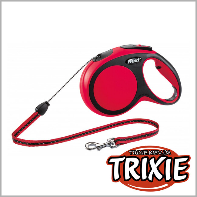 ТРИКСИ Украина - Флекси TRIXIE - New COMFORT (M: 8 м/20 кг, красный)