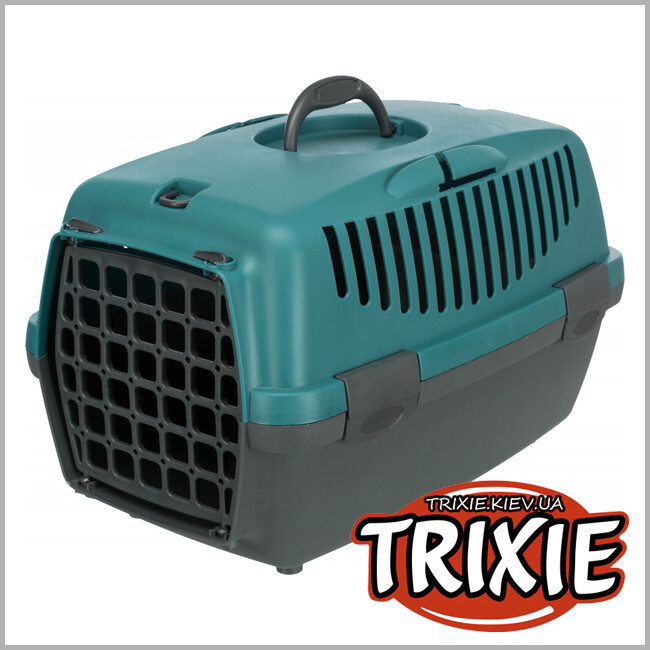 ТРИКСИ Украина - Переноска Trixie Capri Transport Box 1  ( 32*31*48 cm серый/петроль )