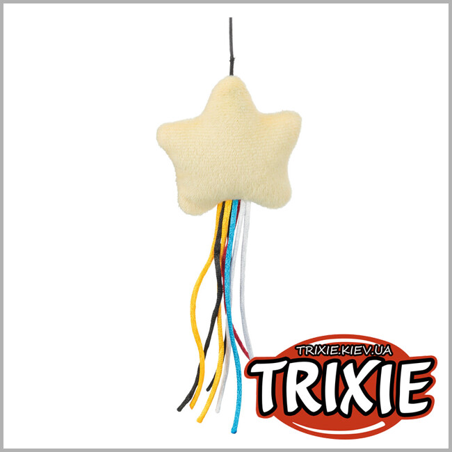 ТРІКСІ Україна - Іграшка для котів Trixie 45617 Паличка з плюшевою зіркою і котячою м'ятою 46 см