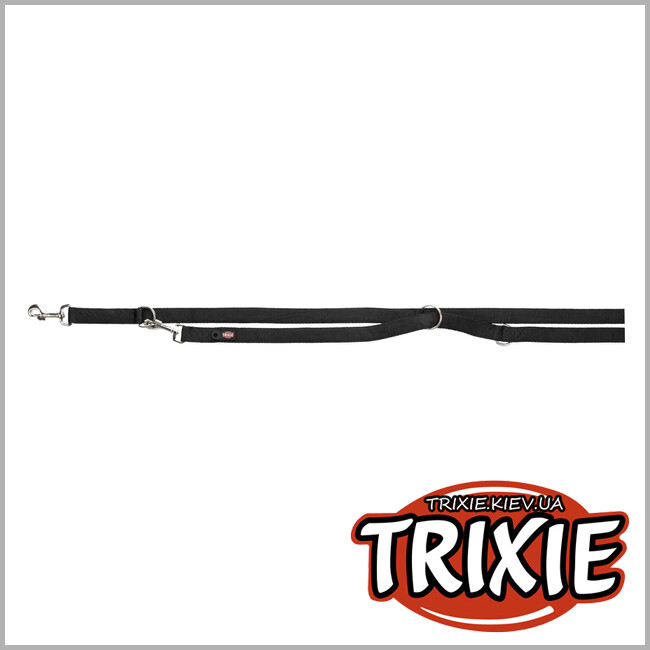 ТРИКСИ Украина - Регулируемый поводок для собак Trixie 201001 "Premium" двухслойный, XS: 2.00м/10мм, черный