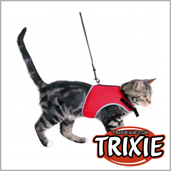 ТРИКСИ Украина - Мягкая шлейка с поводком  Trixie Soft Harness with Leash (Длина 120cм, Размер 24-42см)