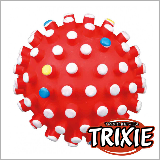 ТРИКСИ Украина - Виниловый мяч с шипами  для собак TRIXIE (со звуком 12см)