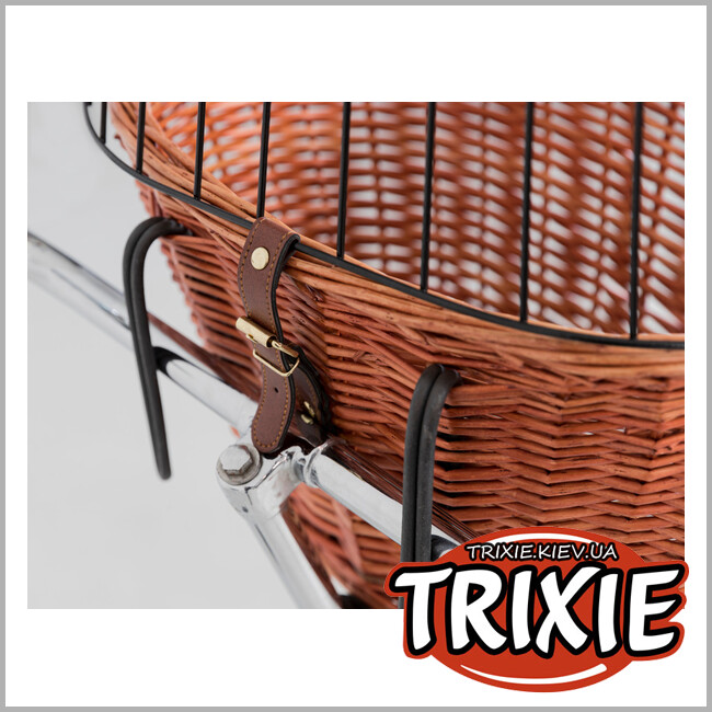 ТРИКСИ Украина - Велосипедная корзина  TRIXIE Front Dog Bicycle Basket (ива 33*44*48cm)