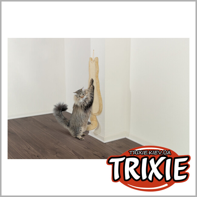 ТРІКСІ Україна - Дряпка Trixie 43112 для котів Cat настінна сизаль/плюш бежева 35х69 см