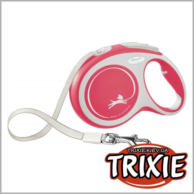 ТРИКСИ Украина - Флекси New COMFORT Trixie (L, 8м/до 50кг, красный)