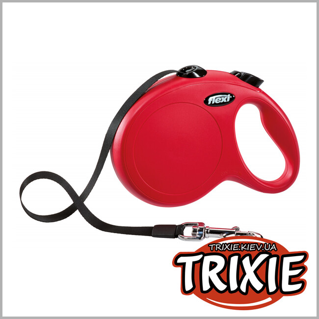 ТРИКСИ Украина - Флекси TRIXIE - New CLASSIC (L 5м. до 50кг. красный)