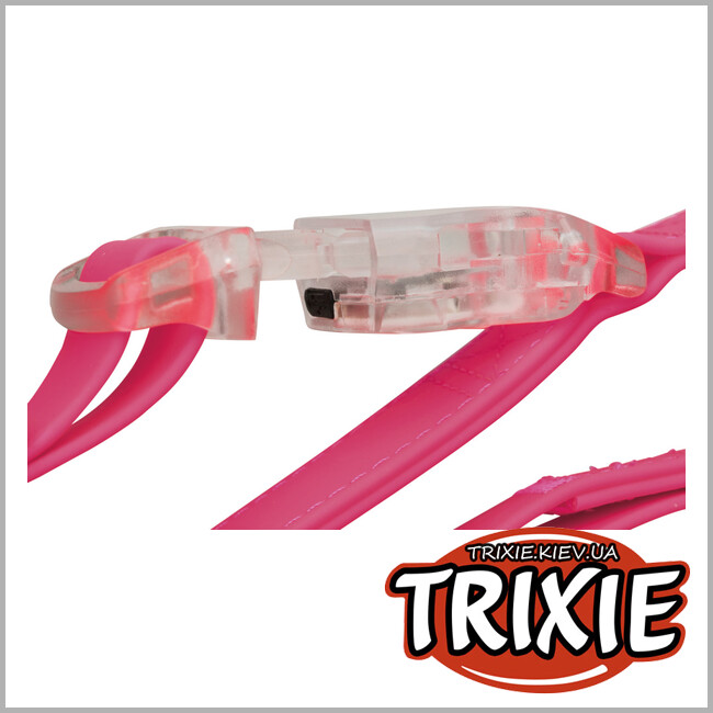 ТРІКСІ Україна - Нашийник із пряжкою з вбудованим спалахом TRIXIE (USB розмір: 30–45 см/20 мм, рожевий неон)
