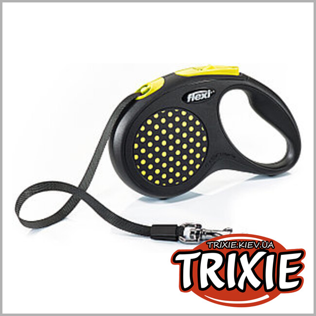ТРИКСИ Украина - Флекси TRIXIE - DESIGN (M: 5м/до 25кг, желтый)