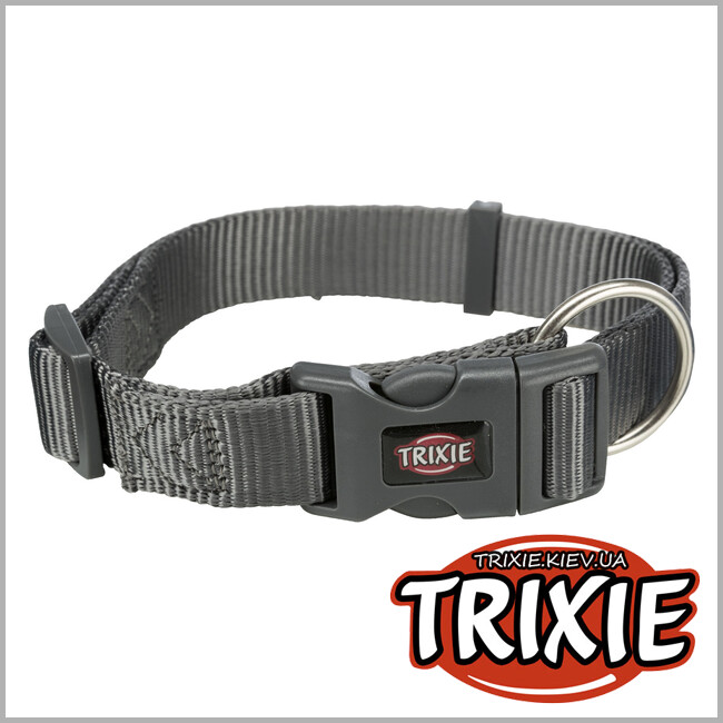 ТРИКСИ Украина - Ошейник для собак Trixie 201716  Premium нейлон графитовый размер L-XL 40-65 см/25 мм
