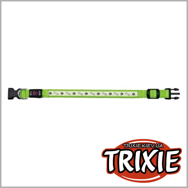 ТРИКСИ Украина - Светящийся USB ошейник для собак TRIXIE(Размер: 50–60см/25мм, Цвет: зеленый)