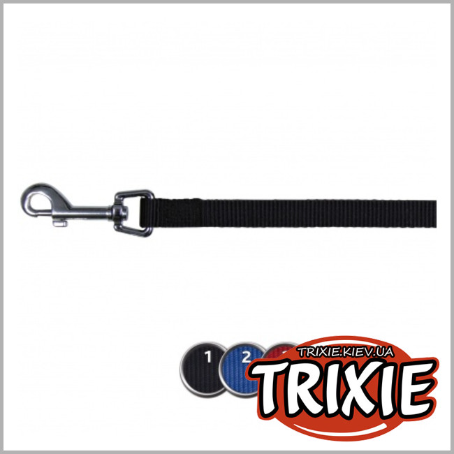 ТРІКСІ Україна - Повідець для собак TRIXIE - Classic (Розмір XS-S: 1.20м/15мм, Колір: чорний, нейлон)