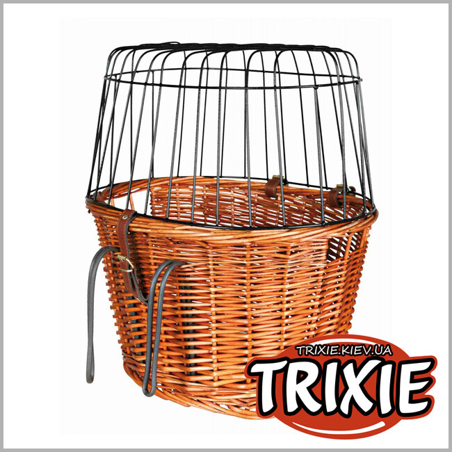ТРИКСИ Украина - Велосипедная корзина  TRIXIE Front Dog Bicycle Basket (ива 33*44*48cm)