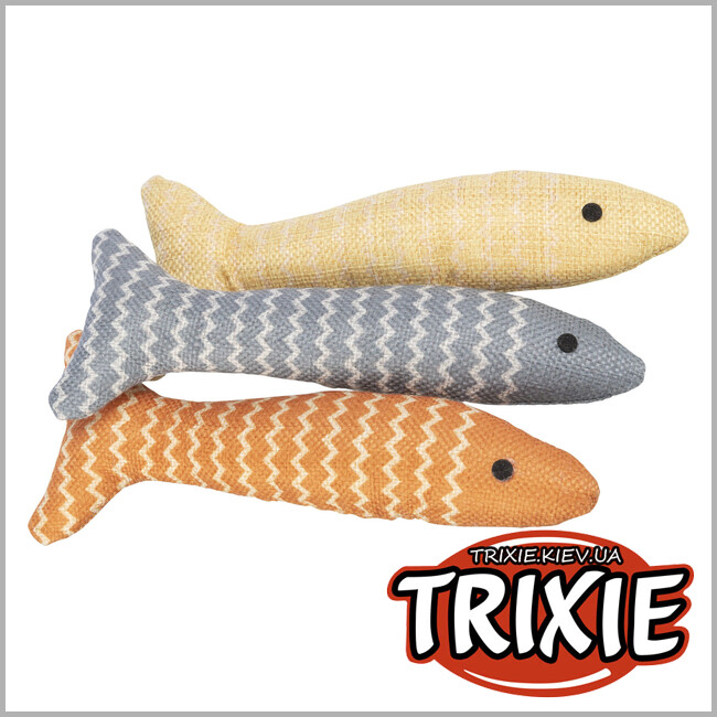 ТРИКСИ Украина - Игрушка Trixie 41118 для кошек Рыба с кошачьей мятой полиэстер цветная 20см.