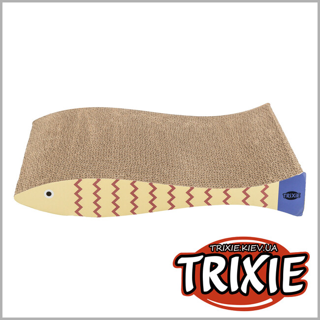 ТРІКСІ Україна - Дряпка для котів Trixie 48015 Риба картонна з котячою м'ятою 2 шт 40х30х11 см м'ятно-кремовий