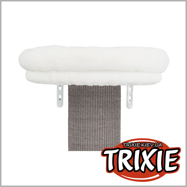 ТРІКСІ Україна - Дряпка Trixie 44073 Acadia для котів настінна сизаль/плюш біла/сіра 46х37х160 см