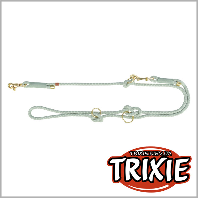 ТРИКСИ Украина - Регулируемый поводок "Soft Rope", XS-S: 2.00м/6мм, шалфей/мятный