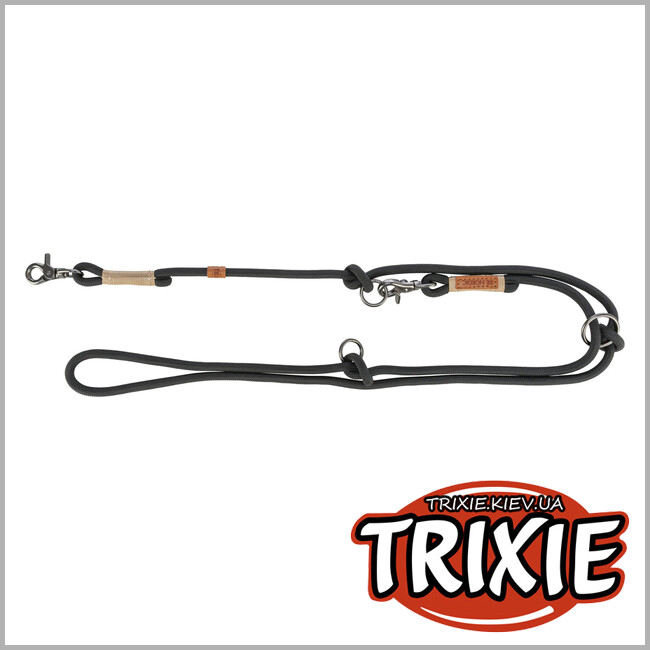 ТРИКСИ Украина - Регулируемый поводок Trixie 17235 "BE NORDIC", L-XL: 2.00м/13мм, черный/песок