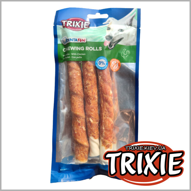 ТРИКСИ Украина - Жевательная палочка с мясом для чистки зубов Trixie Denta Fun  (курица 17см*3шт / 140g)