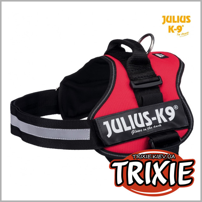 ТРІКСІ Україна - Шлей для собак TRIXIE Julius-K9(Розмір: 66-85см/50мм, червоний, нейлон)