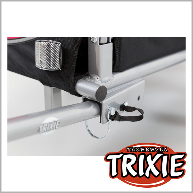 ТРИКСИ Украина - Велоприцеп Trixie 12814 для перевозки животных, М: 63х68х75/137 см, черный/красный