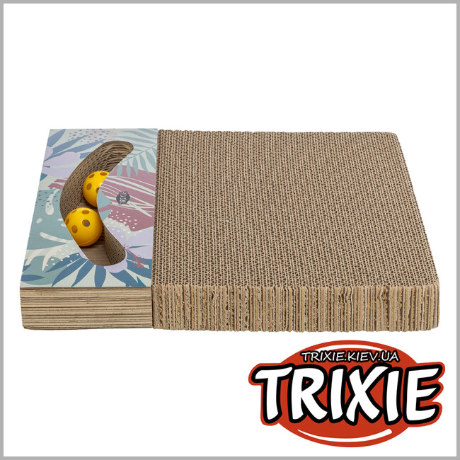 ТРІКСІ Україна - Дряпка для котів Trixie 48006 з двома кульками та котячою м'ятою картонна 38х5х30 см