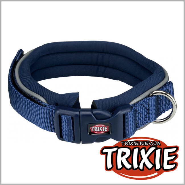 ТРІКСІ Україна - Нашийник Trixie Premium з підкладкою для собак (L: 48-55см/30мм, індиго)