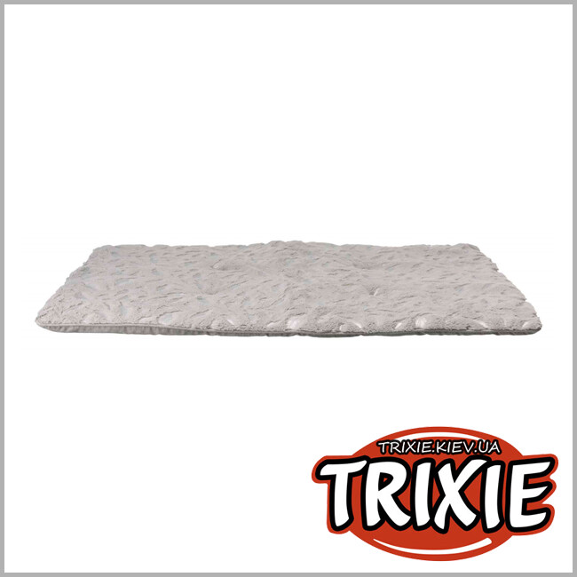ТРИКСИ Украина - Лежак  Trixie Feather Lying Mat (плюш 100*70см серый/серебро)