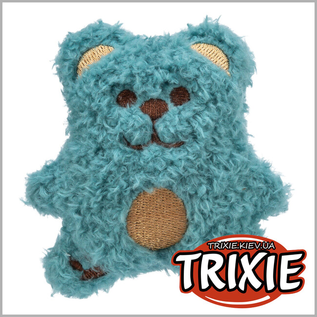 ТРІКСІ Україна - Іграшка для котів Trixie 45664 Ведмідь плюшевий з котячою м'ятою 8 см блакитний