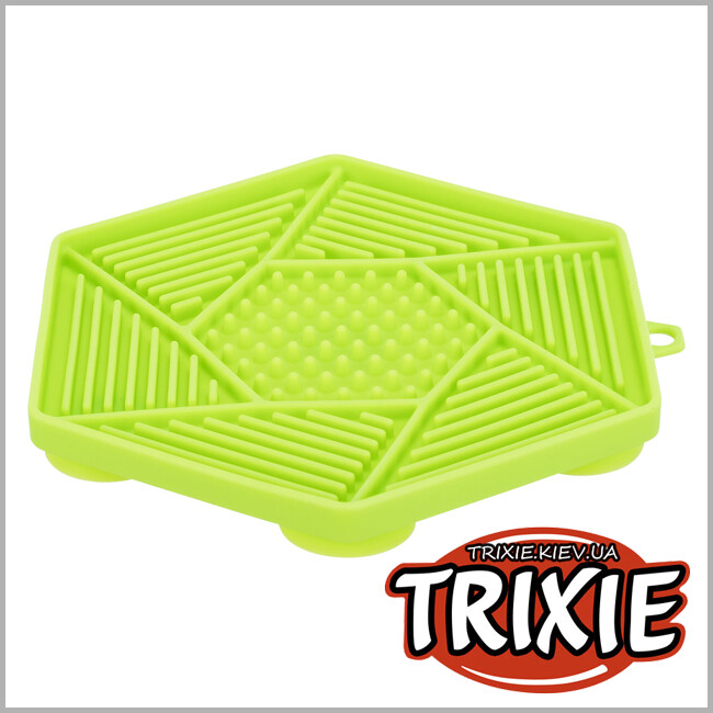 ТРИКСИ Украина - Коврик для лакомства Trixie 34980 "Lick'n'Snack" с присоской (силикон), 17см, лайм