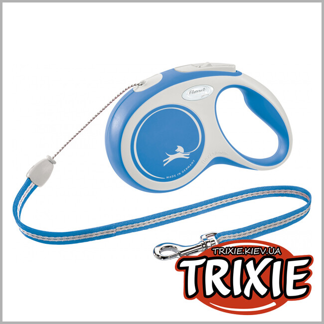ТРІКСІ Україна - Флексі New COMFORT Trixie (S, 8м/до 12кг, синій)