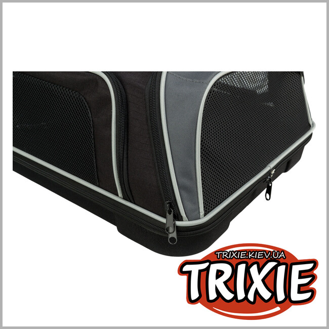 ТРИКСИ Украина - Сумка-переноска для авиаперевозок животных Trixie 28907 "Boarding airline", 55х23х40см, черный/серый